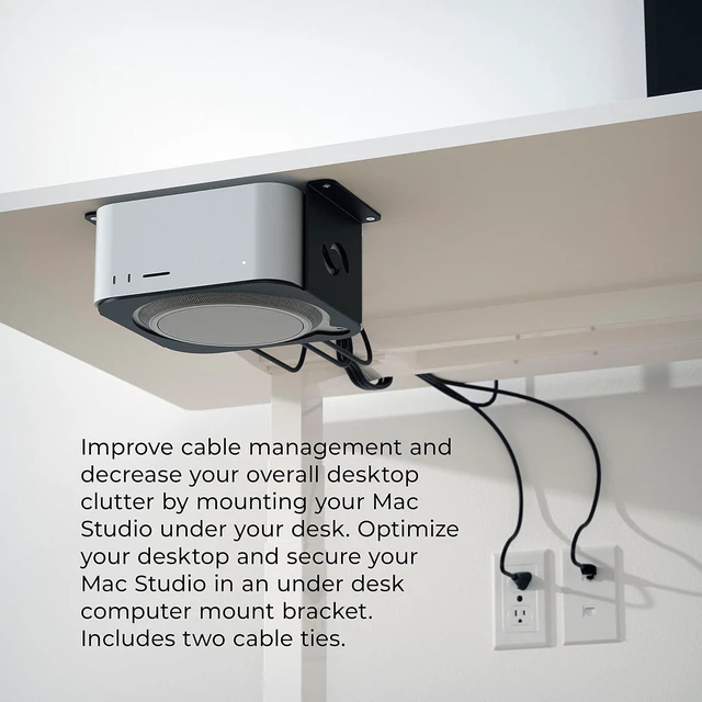 Alt view image 11 of 14 - HumanCentric Under Desk Mount Compatible with Mac Studio Mount, Secure or Hide Your Mac Studio Under Desk with an Apple Mac Studio Mount, Desk Mounting Stand for Apple Studio Mount, Mac Studio Mount
