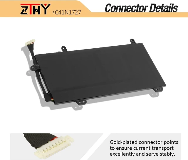 Alt view image 11 of 14 - ZTHY C41N1727 Laptop Battery Replacement for Asus Zephyrus M GM501 GM501G GM501GM GM501GS ROG GU501 GU501G GU501GM GM501G-SEI006T GM501GS-EI015T GU501GM-BI7N8 GM501GM-EI005T GM501GS-EI003T 15.4V 55Wh