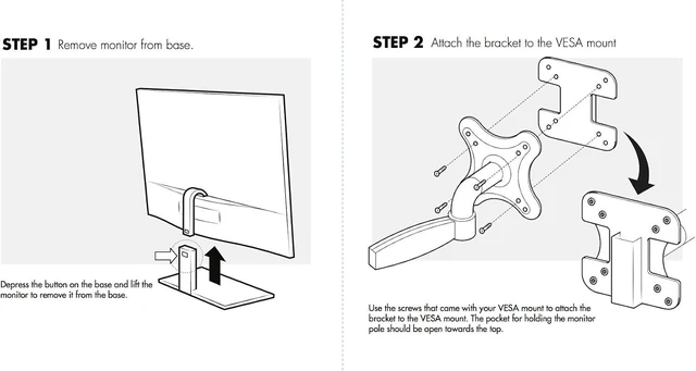 Alt view image 8 of 8 - HumanCentric VESA Mount Adapter Bracket Compatible with AOC i2367Fh/Fm/F, i2757Fh/Fm, i2067f, and i2267Fw/Fwh