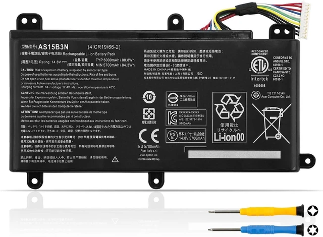 Alt view image 8 of 14 - ANTIEE AS15B3N Laptop Battery for Acer Predator 15 G9-591 G9-591G G9-592 G9-592G G9-593 Predator 17 G5-793 G9-791 G9-791G G9-792 G9-792G G9-793 Predator 17X GX-791 GX-792 21X GX21-71 G9000 4ICR19/66-2