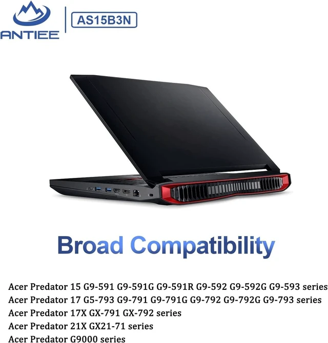 Alt view image 13 of 14 - ANTIEE AS15B3N Laptop Battery for Acer Predator 15 G9-591 G9-591G G9-592 G9-592G G9-593 Predator 17 G5-793 G9-791 G9-791G G9-792 G9-792G G9-793 Predator 17X GX-791 GX-792 21X GX21-71 G9000 4ICR19/66-2