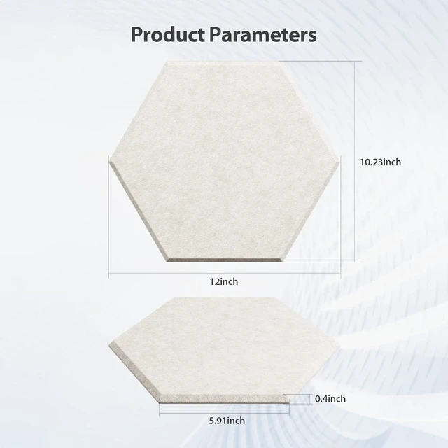 Alt view image 13 of 14 - Amantech 12 Pack Acoustic Panels Self Adhesive Sound Proof Foam, High Density Sound Acoustic Foam Panel, 12X10.23X0.4 Inch Hexagon Wall Panels in Home,Office,Reccording Room,Studio(Beige)