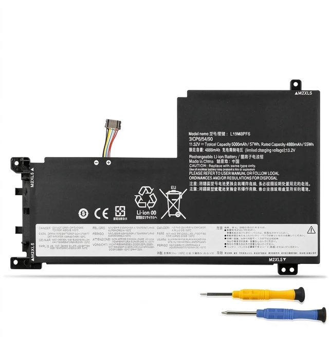 Alt view image 8 of 14 - 57Wh L19M3PF6 Laptop Battery Replacement for Lenovo Ideapad 5-15IIL05 5-15ARE05 5-15ITL05 5-15ARE05 5 15IAL7 5 15ABA7 Series L19L3PF2 L19C3PF5 L19M4PF1 L19L4PF1 L19C4PF1 L19D3PF3 L19C3PF4 11.52V