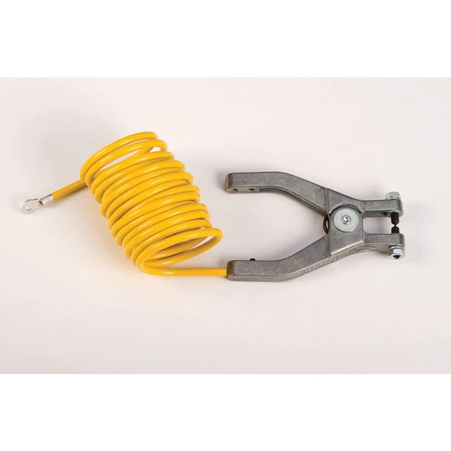 Alt view image 6 of 6 - Justrite 08497 10' Long Insulated Grounding Wire with Hand Clamp and 1-4'' Terminal