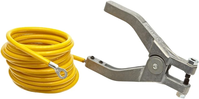 Alt view image 4 of 6 - Justrite 08497 10' Long Insulated Grounding Wire with Hand Clamp and 1-4'' Terminal