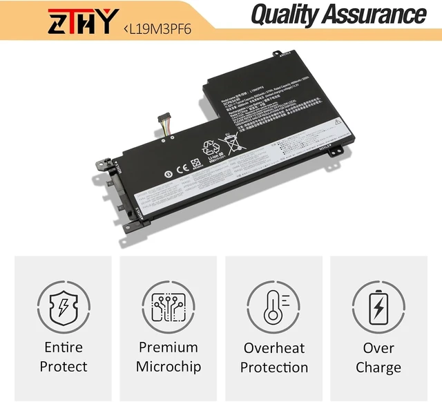 Alt view image 12 of 14 - 57Wh L19M3PF6 Laptop Battery Replacement for Lenovo Ideapad 5-15IIL05 5-15ARE05 5-15ITL05 5-15ARE05 5 15IAL7 5 15ABA7 Series L19L3PF2 L19C3PF5 L19M4PF1 L19L4PF1 L19C4PF1 L19D3PF3 L19C3PF4 11.52V