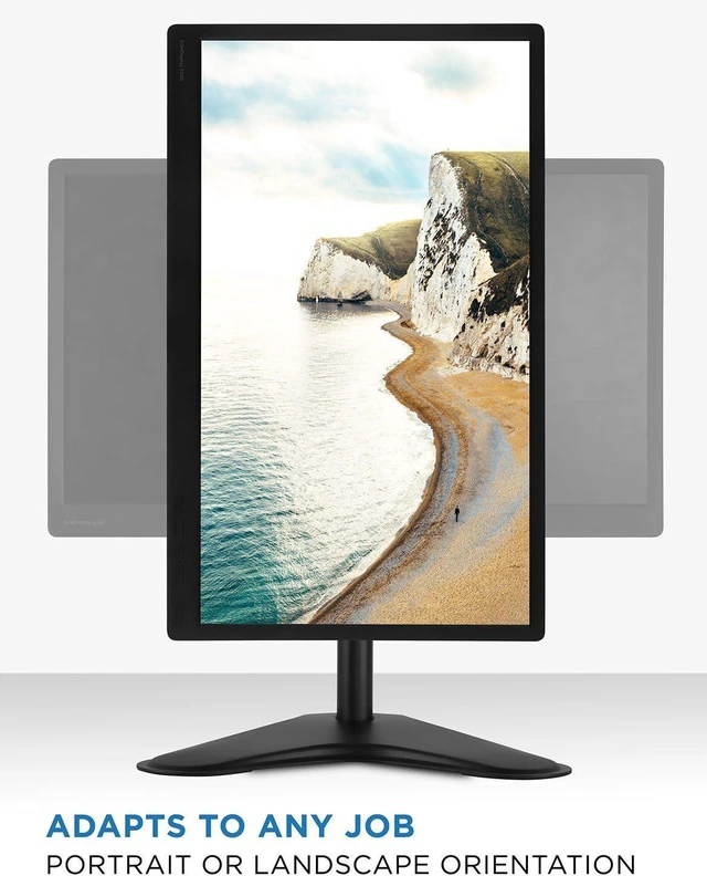 Alt view image 12 of 14 - Mount-It! Free Standing Monitor Stand for Desktops | Single Monitor Mount | VESA 75 100 Compatible Displays | Height Adjustable Tilt Swivel Rotating | Fits 21.5 23 24 27 28 29 32 Inch Computer Screen