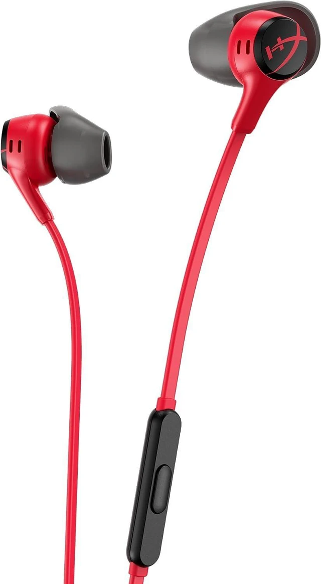 Alt view image 8 of 14 - HyperX Cloud Earbuds II 14mm Drivers, Four Eartips, Hard-Shell Carrying Case, Low-Profile 90° Plug, 3.5mm Plug, Built-in Microphone, Multi-Function Button, PC, Mobile, Nintendo Switch Red
