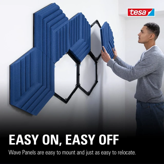 Alt view image 13 of 14 - Elgato Wave Panels: 6 acoustic treatment panels, dual density foam, proprietary EasyClick frames, modular design, easy setup and removal- Blue