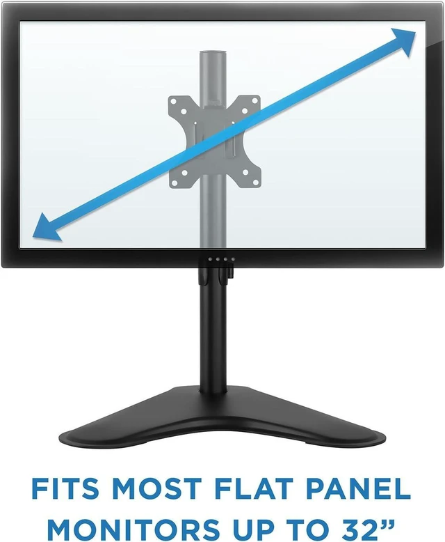 Alt view image 14 of 14 - Mount-It! Free Standing Monitor Stand for Desktops | Single Monitor Mount | VESA 75 100 Compatible Displays | Height Adjustable Tilt Swivel Rotating | Fits 21.5 23 24 27 28 29 32 Inch Computer Screen