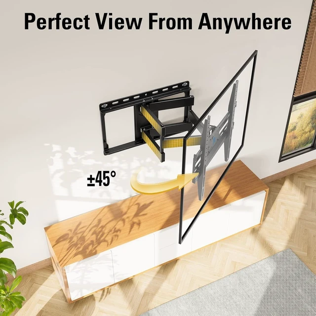 Alt view image 11 of 14 - Mounting Dream TV Wall Mount for 32-65 Inch Television,Mount with Swivel and Tilt, Full Motion Bracket with Articulating Dual Arms, Fits 16inch Studs, Max VESA 400X400 mm, 99lbs, MD2380