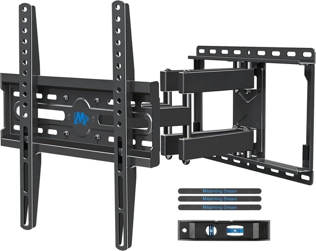 Alt view image 8 of 14 - Mounting Dream TV Wall Mount for 32-65 Inch Television,Mount with Swivel and Tilt, Full Motion Bracket with Articulating Dual Arms, Fits 16inch Studs, Max VESA 400X400 mm, 99lbs, MD2380