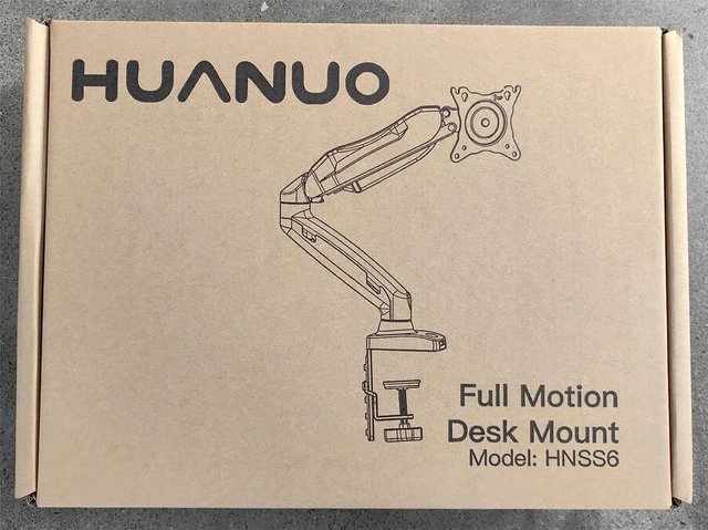 Alt view image 14 of 14 - HUANUO Single Monitor Mount, 13 to 32 Inch Gas Spring Monitor Arm, Adjustable Stand, Vesa Mount with Clamp and Grommet Base - Fits 4.4 to 19.8lbs LCD Computer Monitors