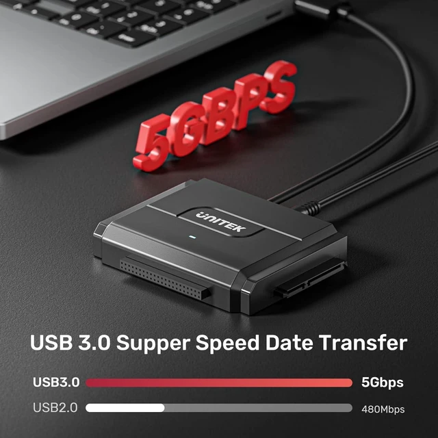 Alt view image 11 of 14 - Unitek SATA/IDE to USB 3.0 Adapter, IDE Hard Drive Adapter Kit Recovery Converter for Universal 2.5"/3.5" Inch IDE and SATA External HDD/SSD, Support 10TB