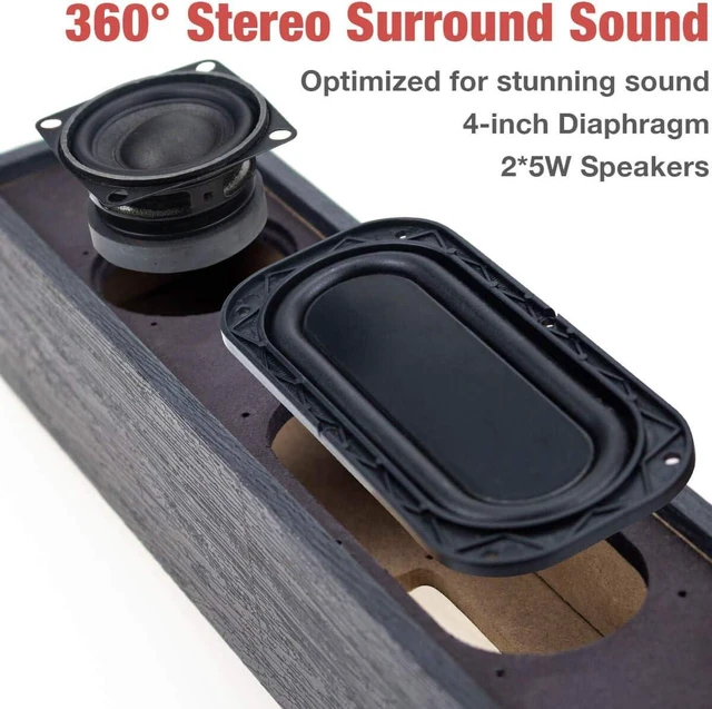 Alt view image 10 of 11 - MICA Computer Speakers, Wired Computer Sound Bar, Wooden Mini Soundbar, USB Powered PC Speakers 3.5mm AUX & PC Input (Upgrade), Black (M30i)