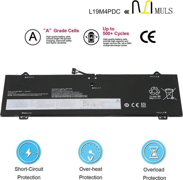 Alt view image 10 of 12 - L19C4PDC L19L4PDC L19M4PDC Laptop Battery Replacement for Lenovo Ideapad Yoga 7-14ITL5 7-15ITL5 82BJ Yoga 7i (15 inch) 2 in 1 Series 5B10Z26482 SB10Z26481 5B10Z26485 SB10Z26486 5B10Z26479 SB10Z26483