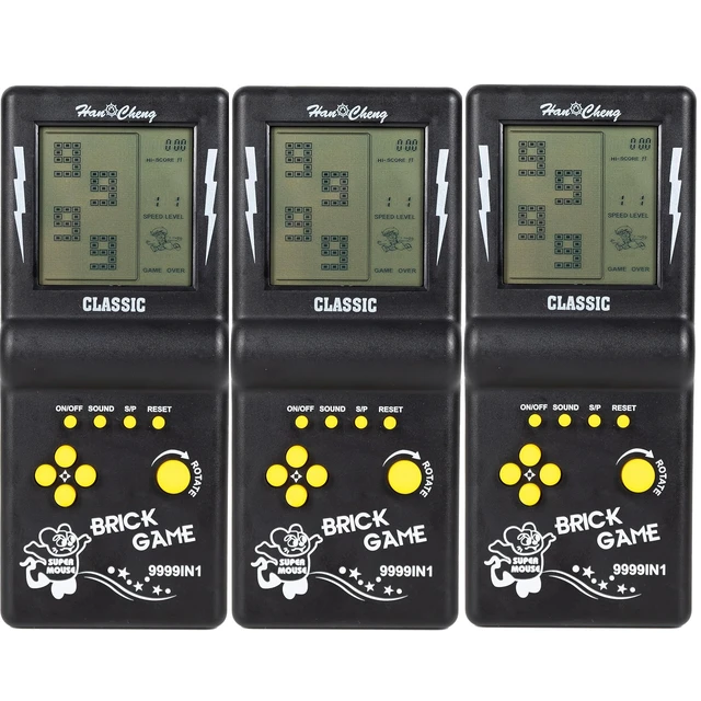 Alt view image 8 of 14 - 3 Pcs Handheld Retro Brick Game Nostalgic Puzzle Children's Game Console | 3.5-inch Large Screen,Build-in 23 Classic Games-Block Tank Racing Electronic Game for Adults or Kids (3 Pcs Black Tetri)