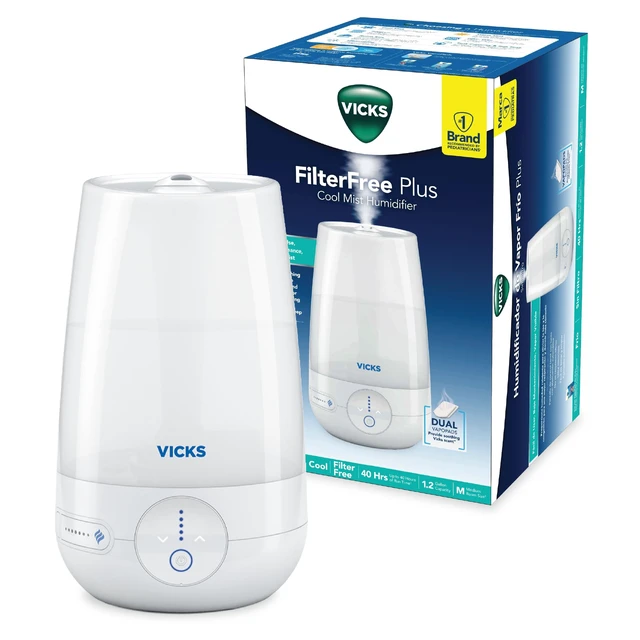 Alt view image 8 of 14 - Filter-Free Plus Cool Mist Humidifier for Medium Rooms, 1.2 Gal Tank | Filter-free cool mist ultrasonic humidifier for baby, kids, and adult rooms, works with VapoPads, easy clean humidifier