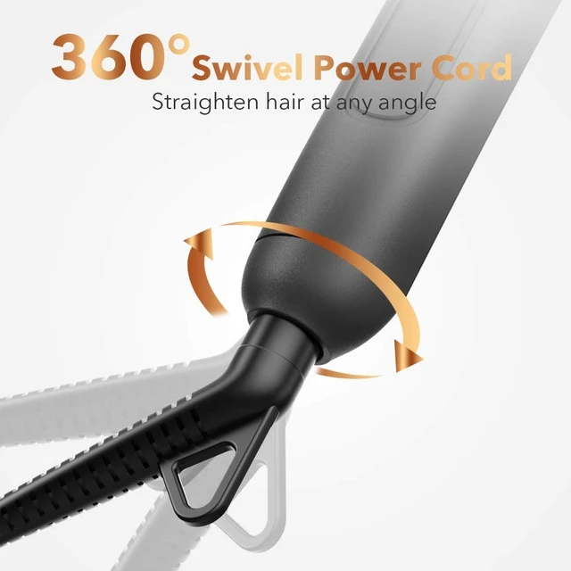 Alt view image 12 of 12 - Hair Straightener Brush, Ionic Hair Straightener Comb for Home Salon, Hot Brush with 15 Temp for Universal Use, Auto-Off Safety with Anti-Scald