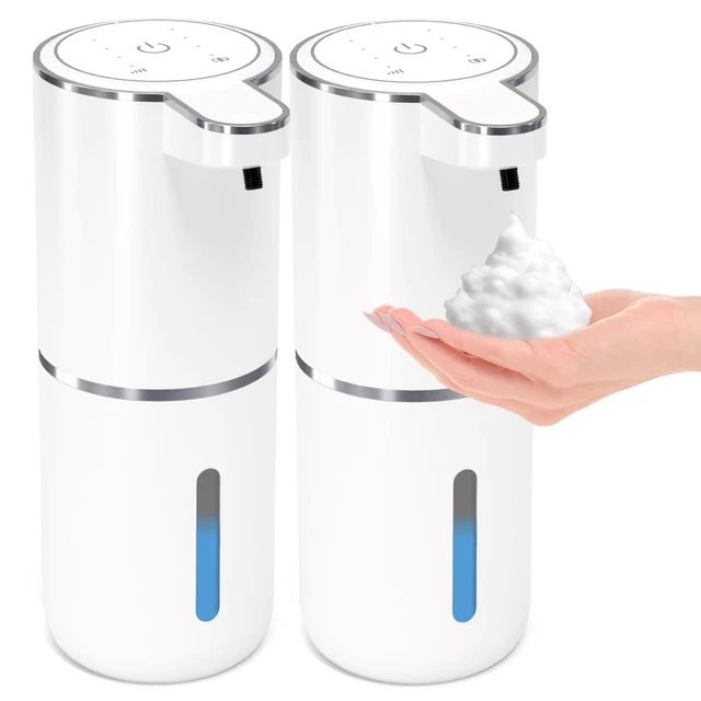 Alt view image 8 of 14 - 2 Pack Automatic Foaming Soap Dispenser,Touchless Foam Soap Dispenser,12.8oz Rechargeable Wall Mounted Smart for Bathroom and Kitchen Dish Soap,Easy for Toddlers(White)