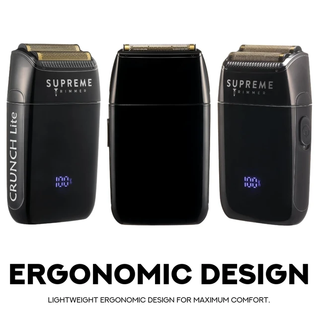 Alt view image 13 of 14 - Crunch Lite Professional Double Foil Shaver STF600 Men | Corded & Cordless Foil Razor, 60-Min Runtime, Hidden LED Display Face & Head Finishing