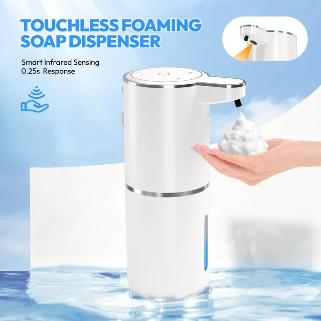 Alt view image 14 of 14 - 2 Pack Automatic Foaming Soap Dispenser,Touchless Foam Soap Dispenser,12.8oz Rechargeable Wall Mounted Smart for Bathroom and Kitchen Dish Soap,Easy for Toddlers(White)
