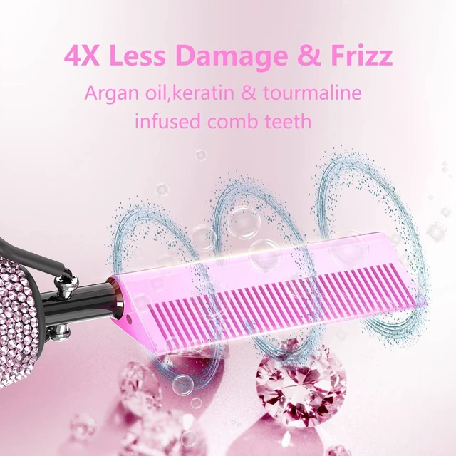 Alt view image 11 of 12 - 500 Hot Comb for Wigs, Diamond Hair Straightener, 7 Temperature Settings, 60 Min Auto-Off, Professional Styling Tool for Natural Black Hair