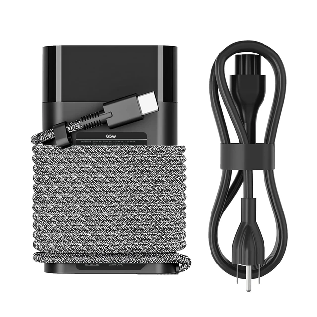 Alt view image 8 of 14 - 65W USB C Laptop Charger Compatible with HP Spectre x360,Envy,Elitebook x360,Pavilion, Elite x2,Chromebook,Omnibook,Dragonfly,Zbook,ProBook Travel Computer Charger USB Type C AC Power Adapter