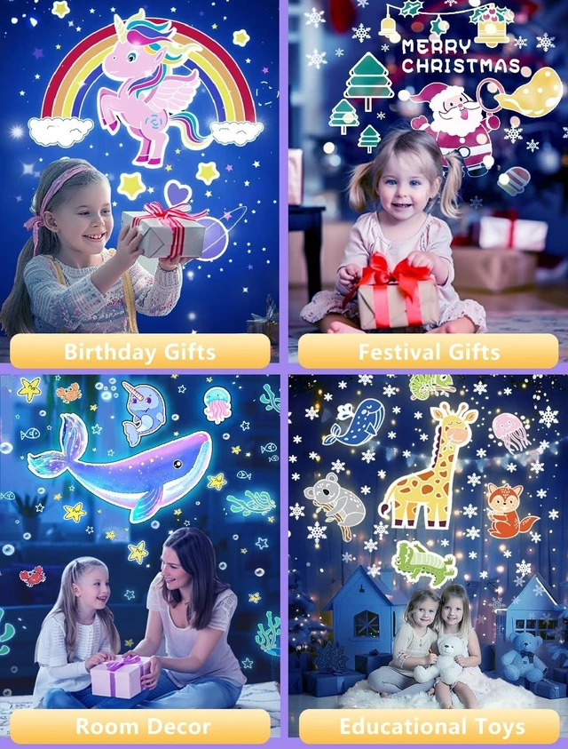 Alt view image 14 of 14 - 21 Sets of Films, Projector Night Light for Kids Bedroom, Ceiling, Baby Night Light Projector, Star Galaxy Projector for 1-14 Years Old Baby Girls with 360° Rotation for Christmas, Nursery, Room Decor