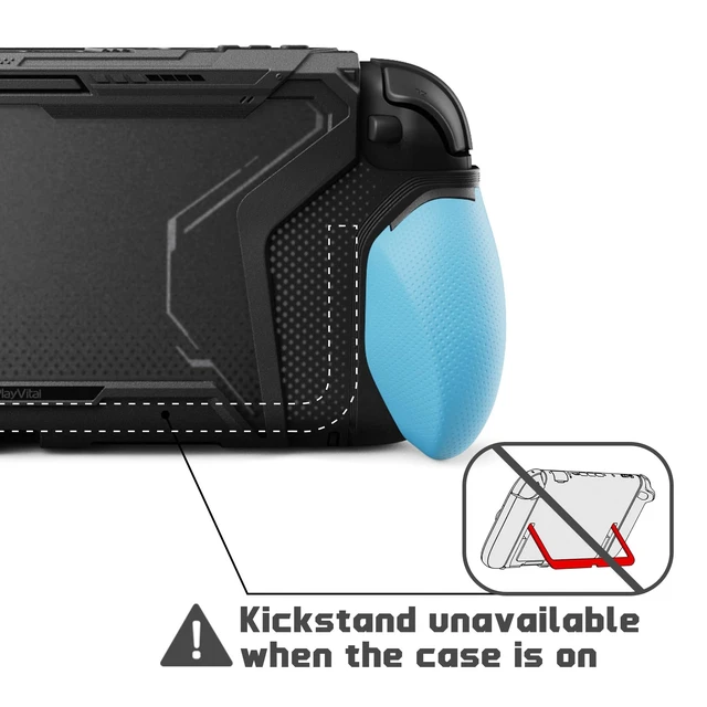 Alt view image 11 of 14 - for Switch 2 Beyond-Grip Dockable Case, Interchangeable FPS/Omni Ergonomic Grips + Military-Grade Drop Protective Cover + 2 Joystick Caps for Nintendo Switch 2 (Blue & Orange)