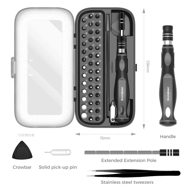 Alt view image 8 of 12 - 48-in-1 Precision Magnet screwdriver sets, Ergonomic Anti-slip Design, S2 Steel Small Repair Tool Kit for iPhone, Watch, Macbook, Computer, Laptop, PS4 PS5, Xbox, Switch, Glasses