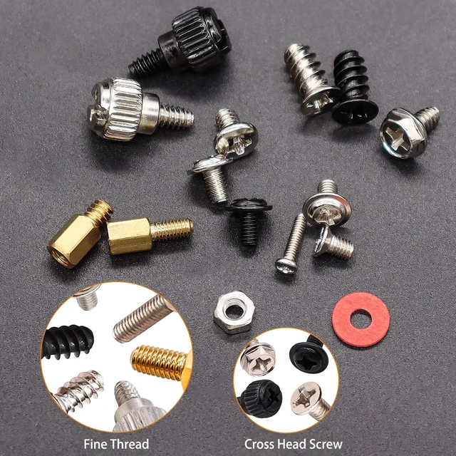 Alt view image 12 of 12 - 502PCS Computer Screw Assortment Kit Motherboard Standoffs Screws Laptop Screws for HDD Hard Drive,PC Case,Fan,ATX Case, SSD,CD-ROM
