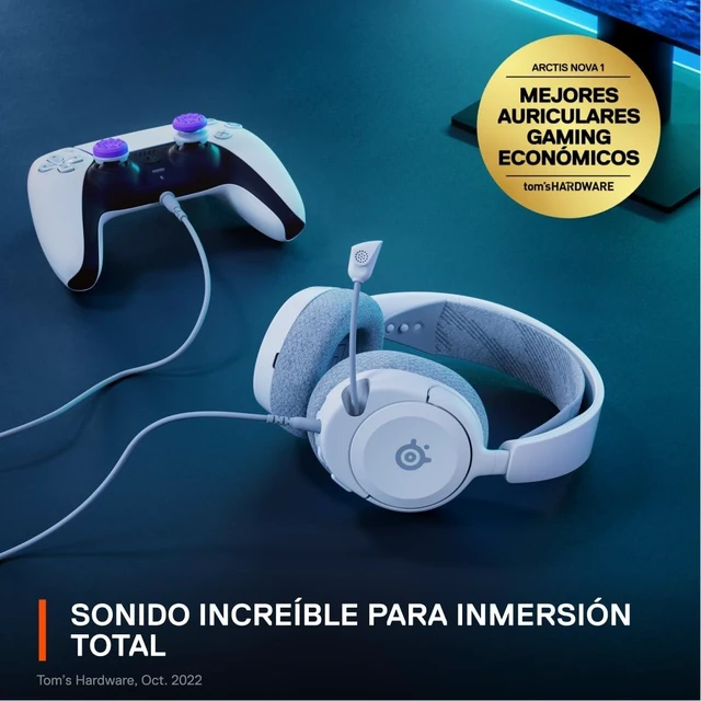Alt view image 11 of 14 - Arctis Nova 1P Multi-System Gaming Headset Hi-Fi Drivers 360° Spatial Audio Comfort Design Durable Lightweight Noise-Cancelling Mic PS5/PS4, PC, Xbox, Switch - White