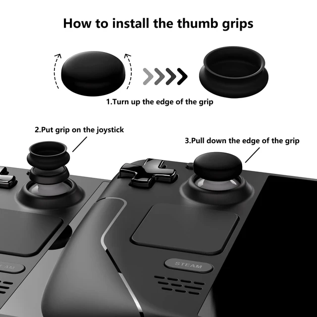 Alt view image 10 of 14 - Thumb Grip Caps for Steam Deck LCD, Silicone Thumbsticks Grips Joystick Caps for Steam Deck OLED - Chubby Bear & Smiley Bunny
