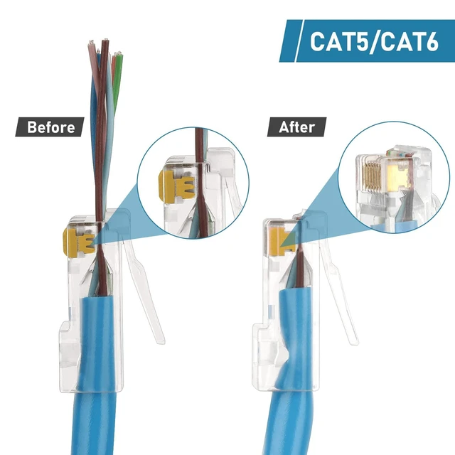 Alt view image 12 of 12 - RJ45 Crimp Tool Pass Through,All-In-One Modular Ethernet Crimper for CAT7 CAT6A CAT6 CAT5E CAT5,Ethernet Crimping Tool Kit,Network Terminal Crimper Tool