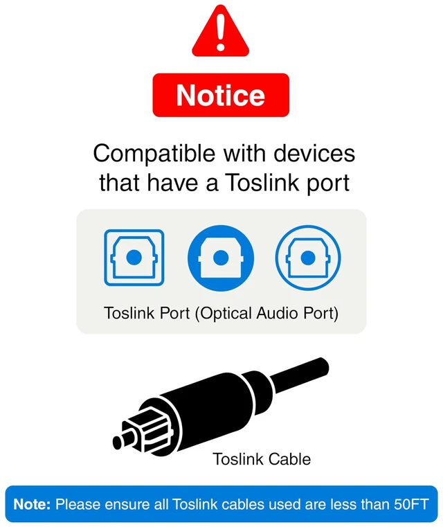 Alt view image 13 of 14 - Digital Toslink Optical 3x1 Switch - (LPCM 2.0, SPDIF Optical Audio Switcher with IR Remote Control, 3 in 1 Fiber Optic Switch) - Compatible with Gaming Console, HDTV, Amplifier, Soundbar