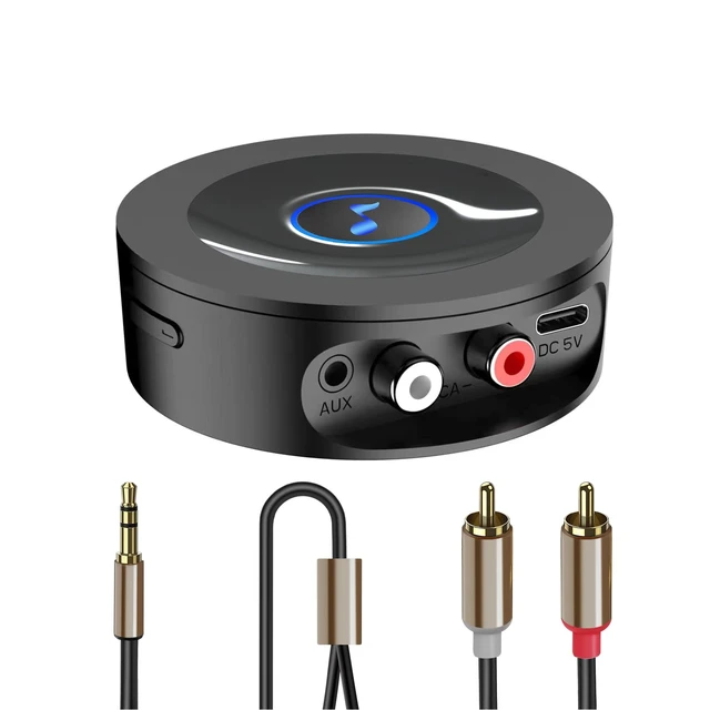 Alt view image 7 of 12 - Bluetooth 5.2 Receiver for Home Stereo, RCA & 3.5mm AUX Out Put, Wireless Audio Adapter for Stereo Receiver&Amplifier, Low Latency HiFi Music Streaming