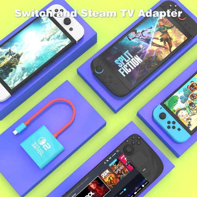 Alt view image 9 of 14 - Switch 2 Dock for Nintendo Switch 1 / 2 and Steam Deck Docking Station, Support TV Dock Mode, Portable TV HDMI Adapter Accessories for Nintendo Switch2 / OLED / 1, USB C to HDMI 2.0 Adapter 4K Output