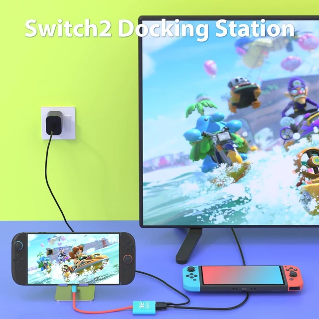 Alt view image 10 of 14 - Switch 2 Dock for Nintendo Switch 1 / 2 and Steam Deck Docking Station, Support TV Dock Mode, Portable TV HDMI Adapter Accessories for Nintendo Switch2 / OLED / 1, USB C to HDMI 2.0 Adapter 4K Output