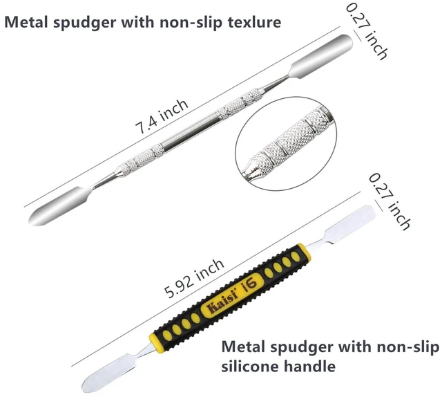 Alt view image 9 of 14 - Professional Electronics Opening Pry Tool Repair Kit with Metal Spudger Non-Abrasive Nylon Spudgers and Anti-Static Tweezers for Cellphone iPhone Laptops Tablets and More, 20 Piece