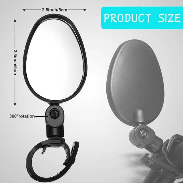 Alt view image 9 of 14 - 4 Pcs Bike Mirror 360 Degree Adjustable Safe Rotatable Handlebar Mirror Bicycle Accessories Shockproof Acrylic Convex for Mountain Road Bike