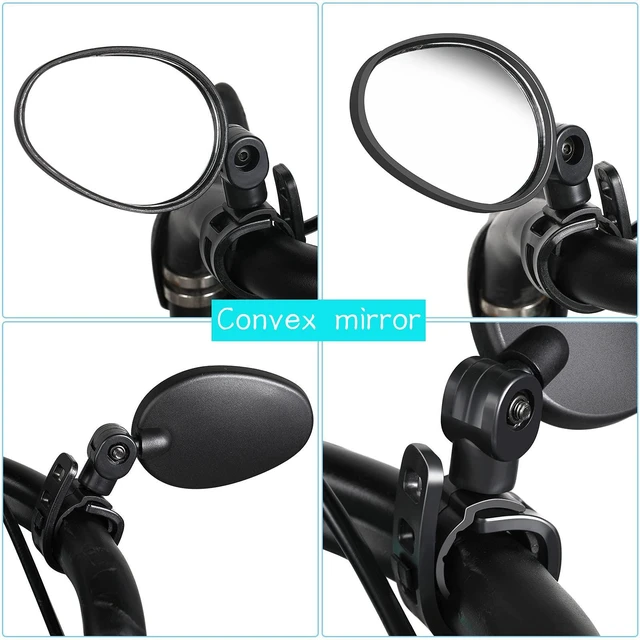 Alt view image 10 of 14 - 4 Pcs Bike Mirror 360 Degree Adjustable Safe Rotatable Handlebar Mirror Bicycle Accessories Shockproof Acrylic Convex for Mountain Road Bike