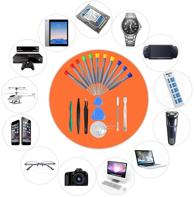 Alt view image 9 of 14 - 21pcs Precision Screwdriver Set Magnetic, Repair Tools Kit for Fix Phone/iphone,Computer/PC,Tablet/Pad,Watch,PS4 - Replace Screen Battery Camera Small Electronics Open Pry Tool Kits Sets DIY