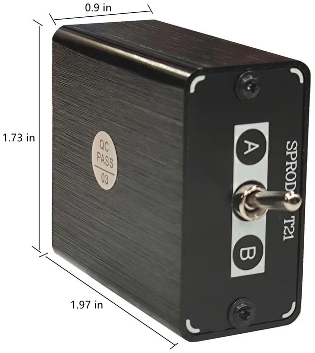 Alt view image 12 of 12 - 2 PORT 3.5mm Stereo Audio Switch Box AUX headphone Speaker Manual selector switcher Use 6A toggle switch (2 in 1 out / 1 in 2 out) -T21