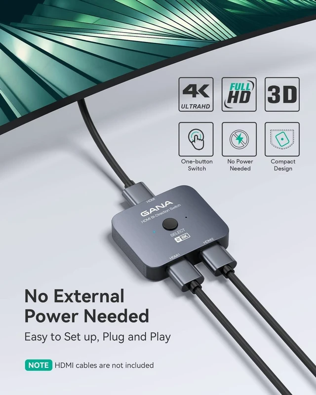 Alt view image 14 of 14 - HDMI 2.1 Switch, 8K HDMI Switcher Splitter Bi-Directional 2 in 1 Out, 4K@120Hz,8K@60Hz, 48Gbps Aluminum Ultra HD HDMI Hub Compatible with PS5/4,Xbox,Roku,Apple TV,Fire Stick
