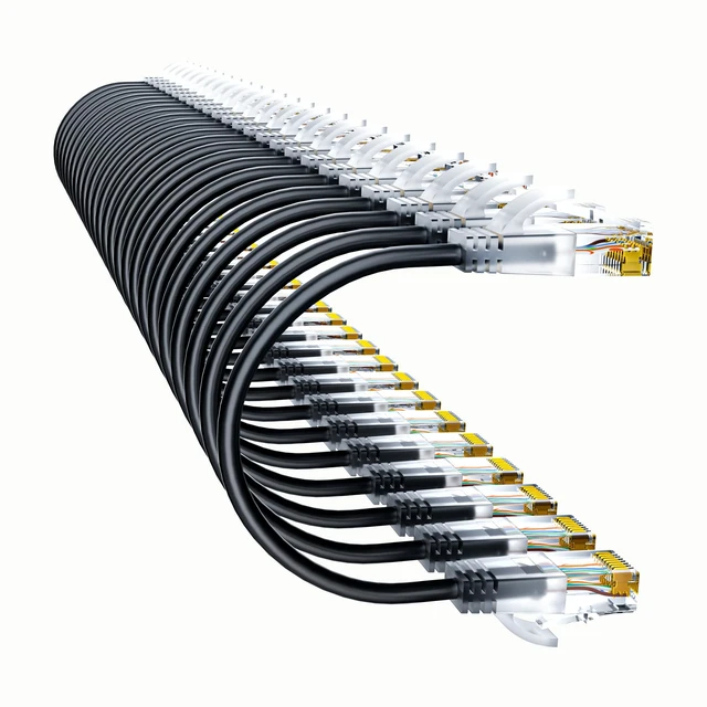Alt view image 7 of 12 - Cat6a Patch Cables 1ft (24 Pack) Slim, Cat6 Ethernet Patch Cable Pure Copper, Flexible Cat 6 Patch Cable 550MHZ 10G, Space-Saving Cat 6A Network Cables for Patch Panel, Black