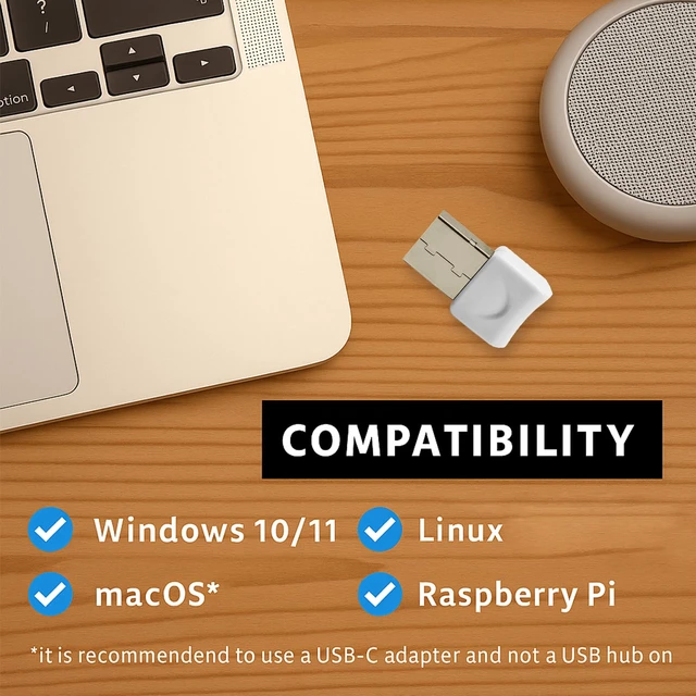 Alt view image 14 of 14 - USB Bluetooth Adapter for PC, macOS, Linux, ChromeOS, Raspberry Pi Low Energy, Long Range Bluetooth Adapter for Mouse, Keyboard, Headphones, Speakers, Printers, White