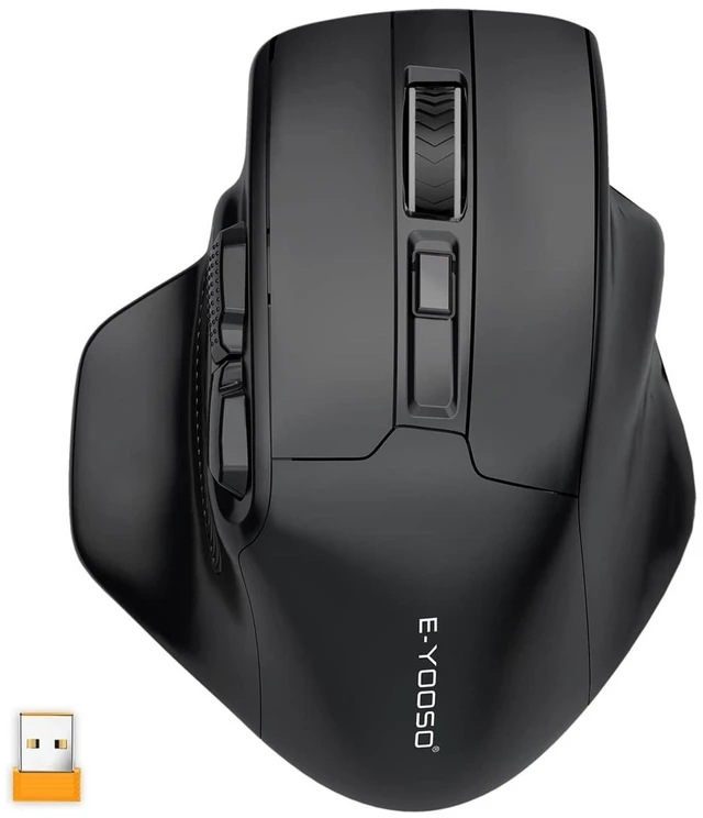 Alt view image 8 of 14 - Large Wireless Mouse for Big Hands, 6 Buttons, 5-Level 4800 DPI | X-31 2.4GHz Cordless Ergonomic Computer Mouse, Full Sized USB Optical Mouse for Laptop, Windows, PC, Chromebook