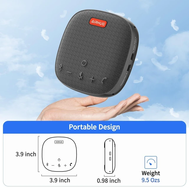 Alt view image 11 of 14 - Conference Speaker and Microphone, Bluetooth Speakerphone with 360° Voice Pickup, Advanced Noise Reduction, USB-C Plug & Play, Compatible with Zoom and MS Team