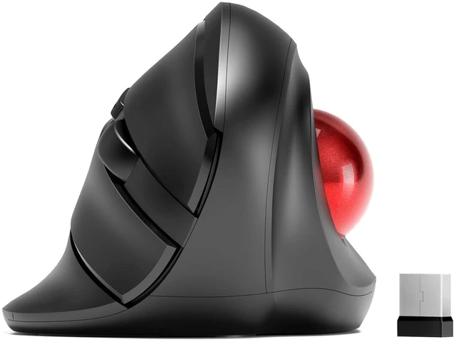 Alt view image 7 of 12 - Trackball Wireless Mouse, Upgrade Right Hand Ergonomic Mouse with Wireless Vertical Rollerball Computer Mouse, 3 Adjustable DPI, Easy Thumb Control for PC, Laptop, Mac, Windows - Black